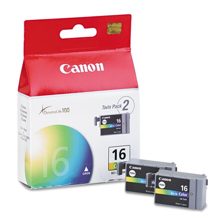 Canon Ink Cartridge, Bci-16, Tri-Color, PK2 BCI16